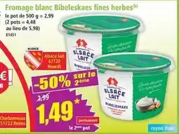 Norma Alsace lait - fromage blanc bibeleskaes fines herbes offre