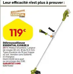 Weldom Worx - debroussailleuse essential ejo82e.9 offre