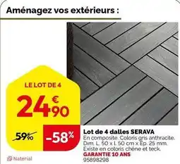 Weldom Naterial - lot de 4 dalles serava offre