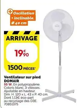 Weldom Ventilateur sur pied domair offre