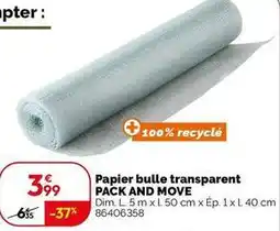 Weldom Papier bulle transparent pack and move offre