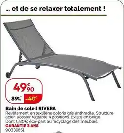 Weldom Bain de soleil reivera offre