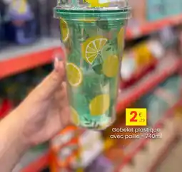 Stokomani Gobelet plastique avec pailleGobelet plastique avec paille offre