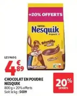 Auchan Direct Nesquik CHOCOLAT EN POUDRE offre