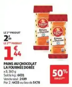 Auchan Direct LA FOURNÉE DORÉE PAINS AU CHOCOLAT offre
