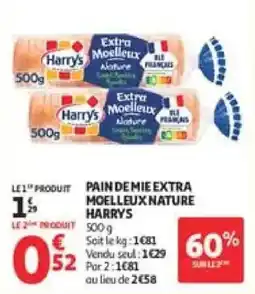 Auchan Direct Harry's Pain de mie extra moelleux nature offre