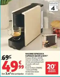Auchan Direct Qilive machine espresso a capsules offre