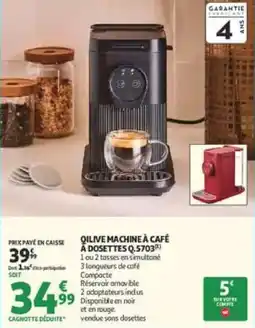 Auchan Direct Qilive machine à café a dosettes offre