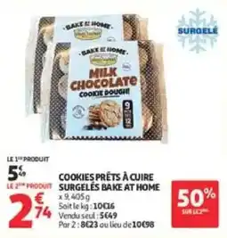 Auchan Direct BAKE AT HOME Cookies prêts à cuire offre