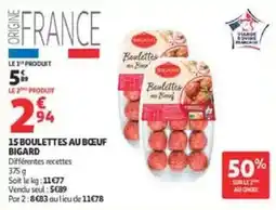 Auchan Direct BIGARD Boulettes au Bœuf offre
