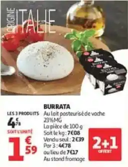 Auchan Direct BURRATA offre