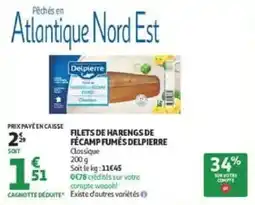 Auchan Direct Delpierre Filets de harengs de Fécamp fumés offre