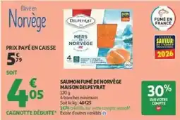 Auchan Direct DELPEYRAT SAUMON FUMÉ DE NORVÈGE offre