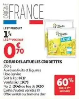 Auchan Direct Les Cruettes Coeur de laitue offre