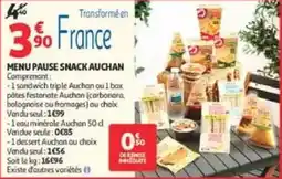 Auchan Direct Auchan Menu Pause Snack offre