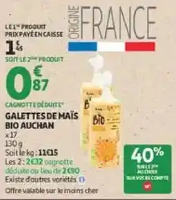 Auchan Direct GALETTES DE MAÏS BIO AUCHAN offre