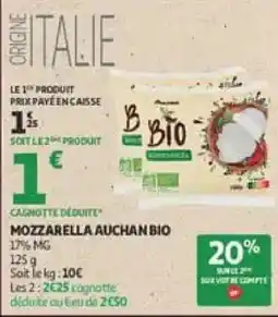 Auchan Direct B BIO Mozzarella Auchan Bio offre
