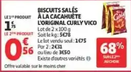 Auchan Direct Curly Vico Biscuits salés à la cacahuète offre