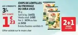 Auchan Direct VICO Chips de lentilles au fromage du Jura offre