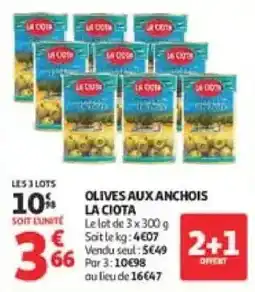 Auchan Direct LA CIOTA OLIVES AUX ANCHOIS offre