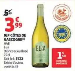 Auchan Direct ELIA IGP CÔTES DE GASCogne offre