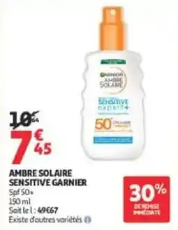 Auchan Direct GARNIER AMBRE SOLAIRE SENSITIVE offre