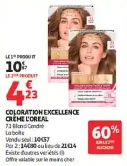 Auchan Direct L'OREAL COLORATION EXCELLENCE CREME offre