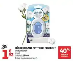 Auchan Direct Febreze Désodorisant Petit Coin offre
