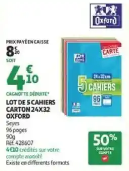Auchan Direct Oxford Cahiers offre