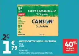 Auchan Direct Canson Papier à dessin blanc offre