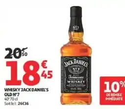 Auchan Direct JACK DANIEL'S WHISKY OLD N°7 offre