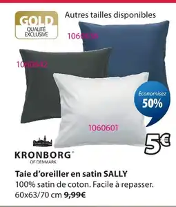 JYSK Kronborg of denmark taie d’oreiller en satin sally offre
