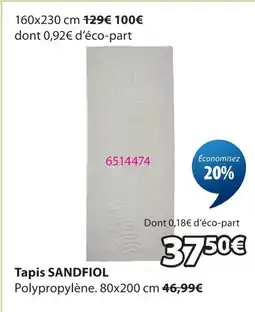 JYSK Tapis sandfiol offre