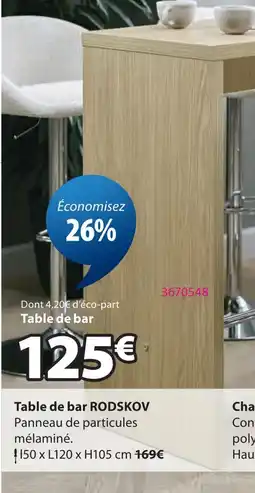 JYSK Table de bar rodskov offre