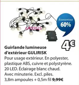 JYSK Guirlande lumineuse d’extérieur gulirisk offre