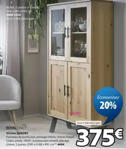 JYSK Royal oak buffet. 2 portes + 3 tiroirs offre