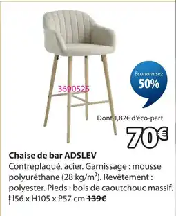 JYSK Chaise de bar adslev offre