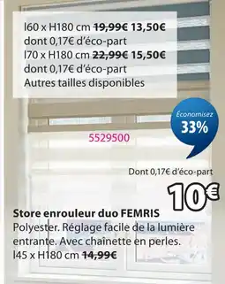 JYSK Store enrouleur duo femris offre