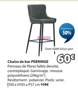 JYSK Chaise de bar pebringe offre