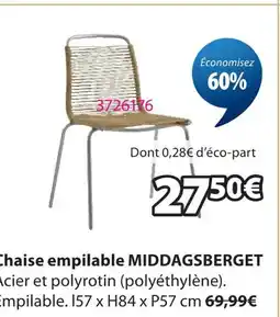 JYSK Chaise empilable middagsberget offre
