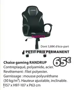 JYSK Chaise gaming randrup offre