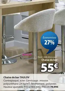 JYSK Chaise de bar taulov offre