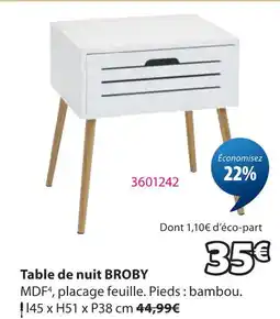 JYSK Table de nuit broby offre