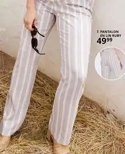 Ulla Popken Pantalon en lin ruby offre