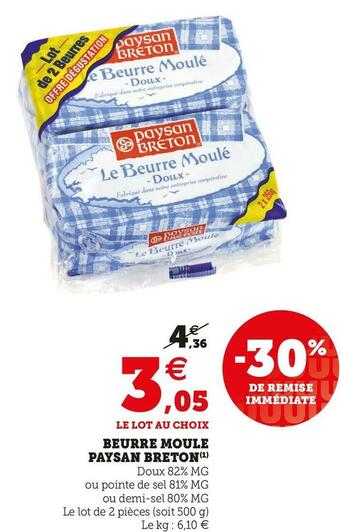 U Express Paysan breton beurre moule offre