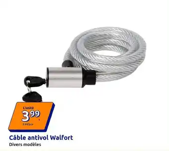 Action Walfort Câble antivol offre