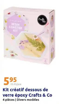 Action Crafts & Co Kit créatif dessous de verre époxy offre