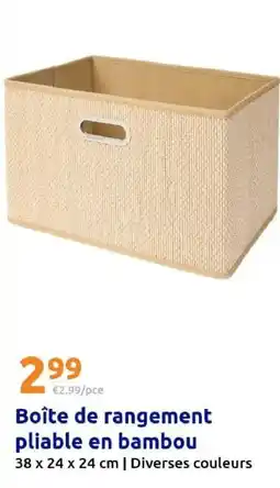 Action Boîte de rangement pliable en bambou offre
