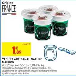 Intermarché MAURON Yaourt artisanal nature offre