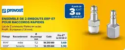 Prolians Prevost Ensemble de 2 embouts ERP 07 offre